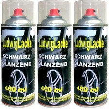 Schwarz glänzend 3 Spraydosen